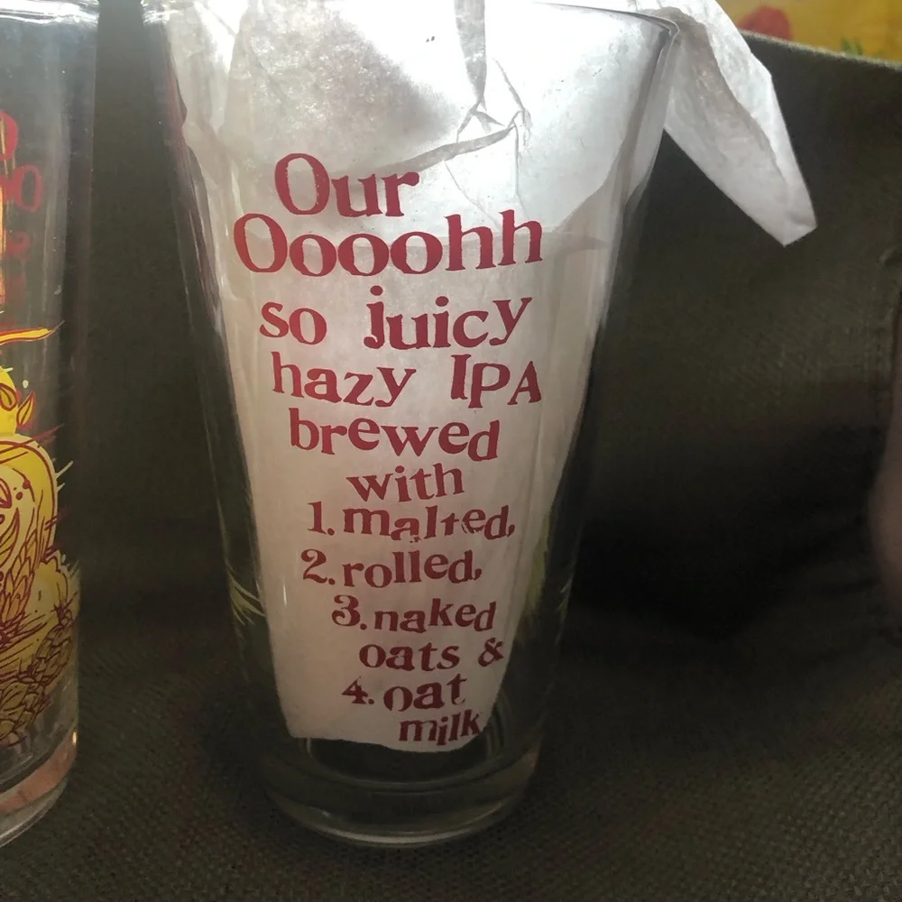 Hazy-O IPA Pint Glass - Yellow and Red set of 2